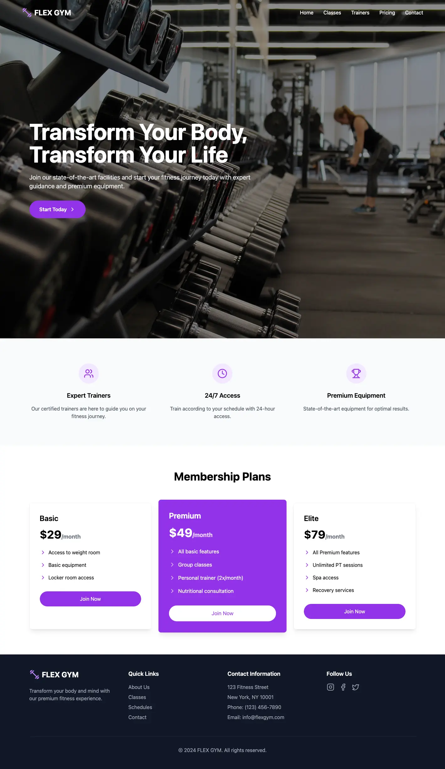 Diseño web para un gimnasio FlexGym