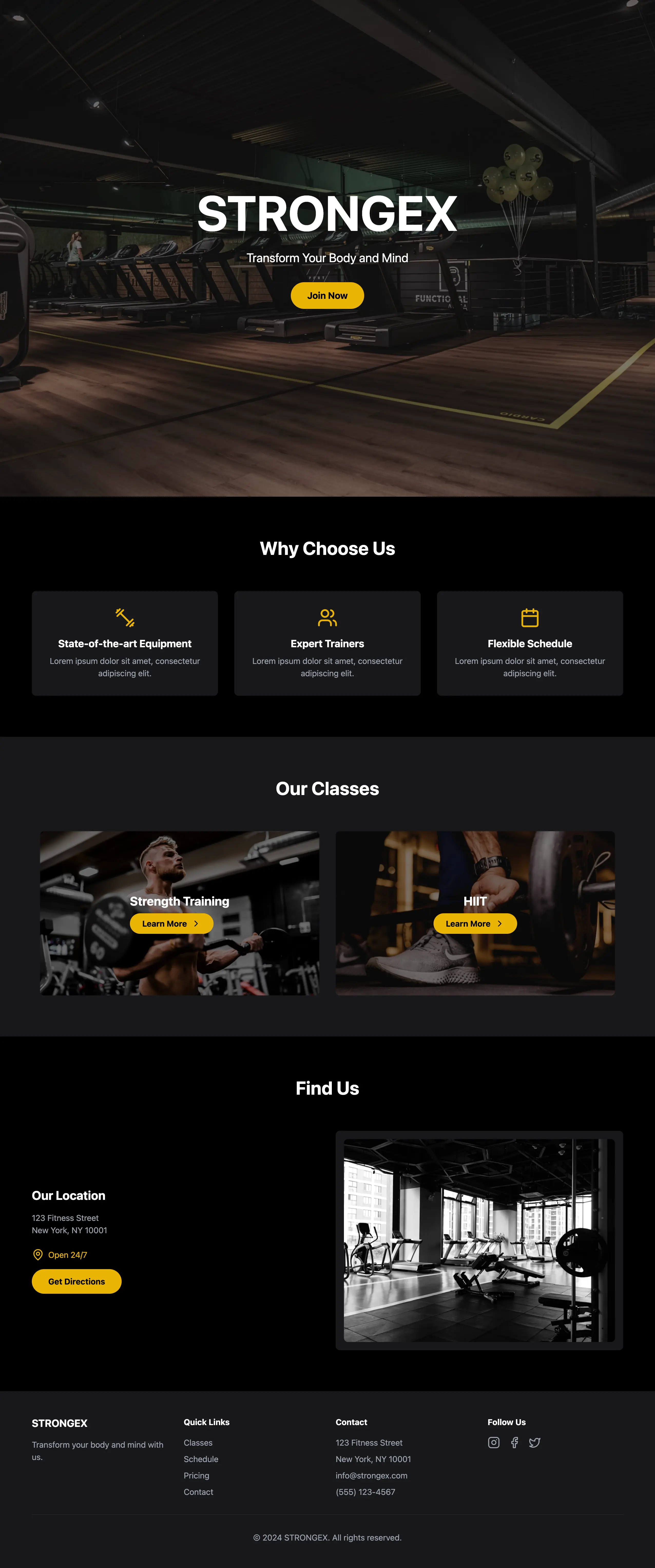 Diseño web para gimnasio Strong Fitness